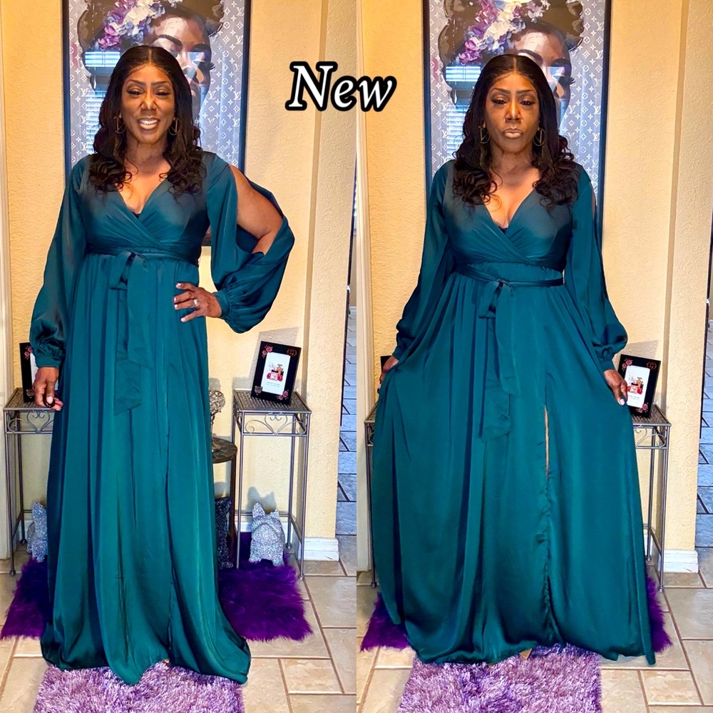 Elegant Teal Evening Gown